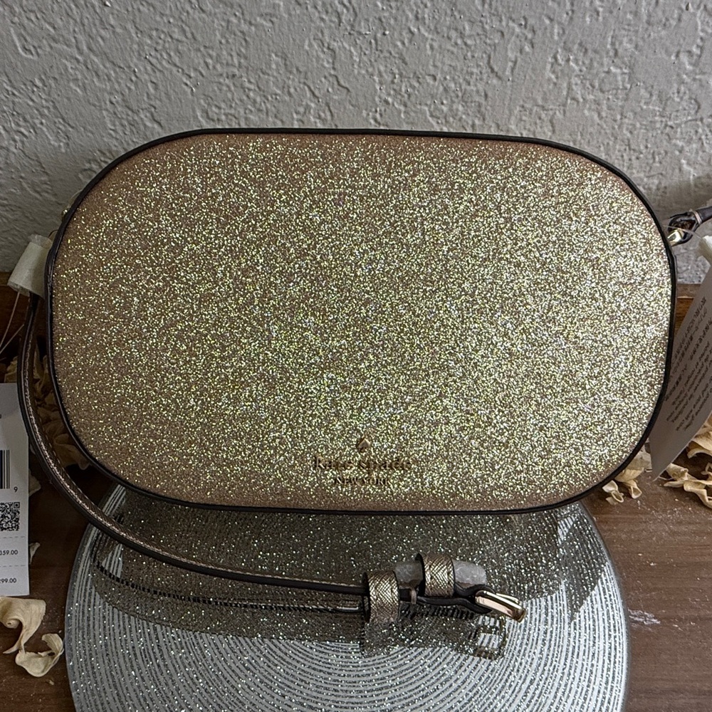 Kate Spade Metallic Gold Glitter Crossbody Bag